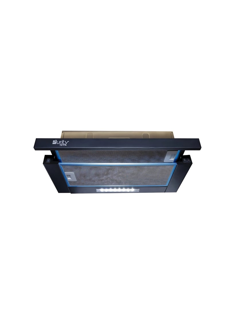 Purity Cooker Hood,  60cm,  650 m³/h Suction Power, Aluminum & Carbon Filters, LED Lighting, 3 Speeds, Made in Turkey, HIDDEN BL 60CM - Image 2